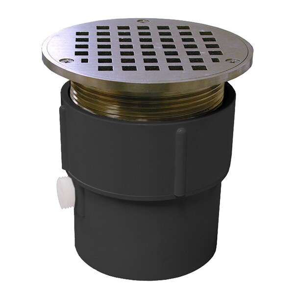 Jones Stephens 3in. x 4in. PVC Pipe Fit Drain Base with 3-1/2in. Metal Spud and 5in. Chrome Plated Strainer D53026 - main